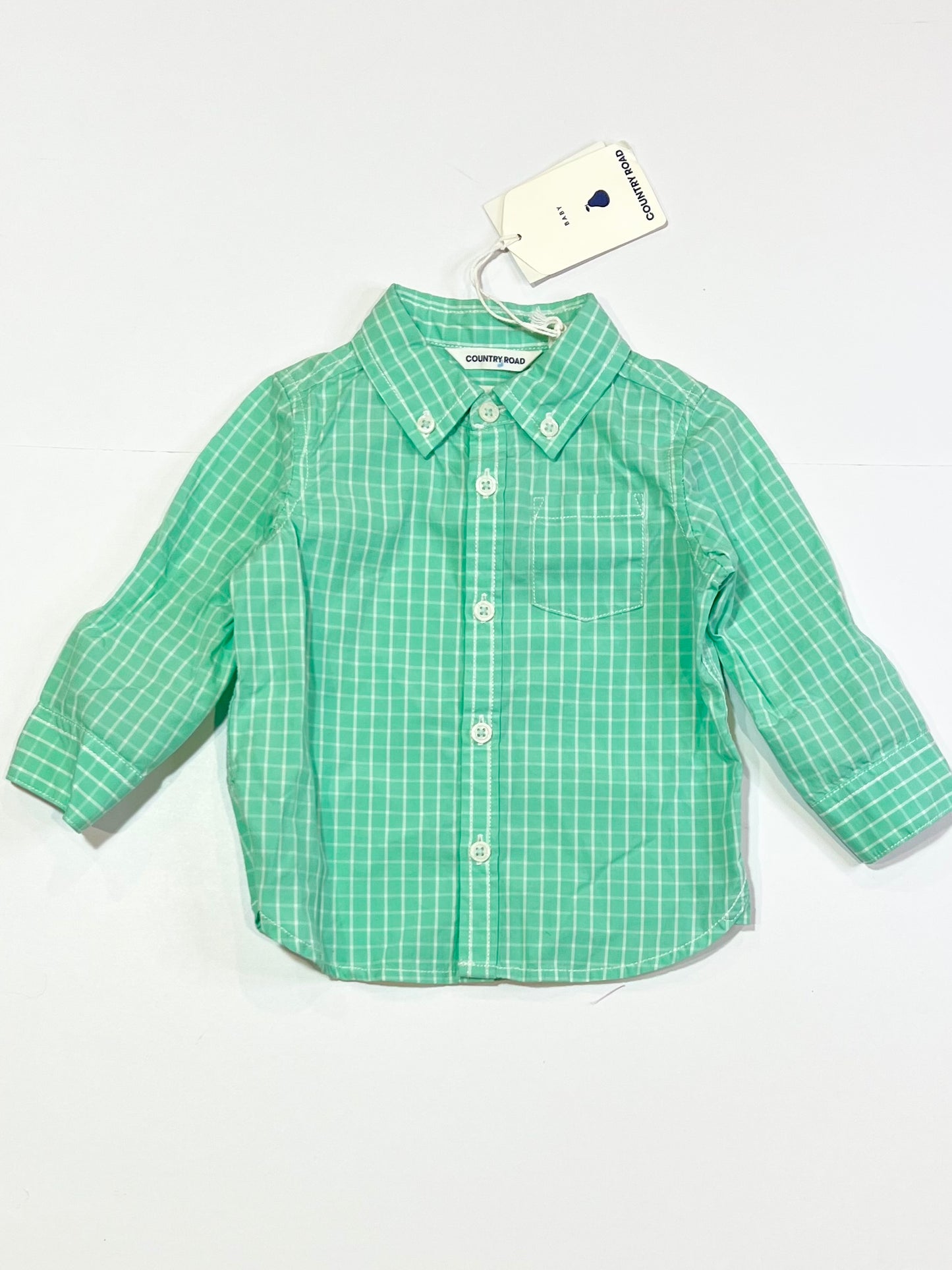 Green gingham shirt brand new - Size 00