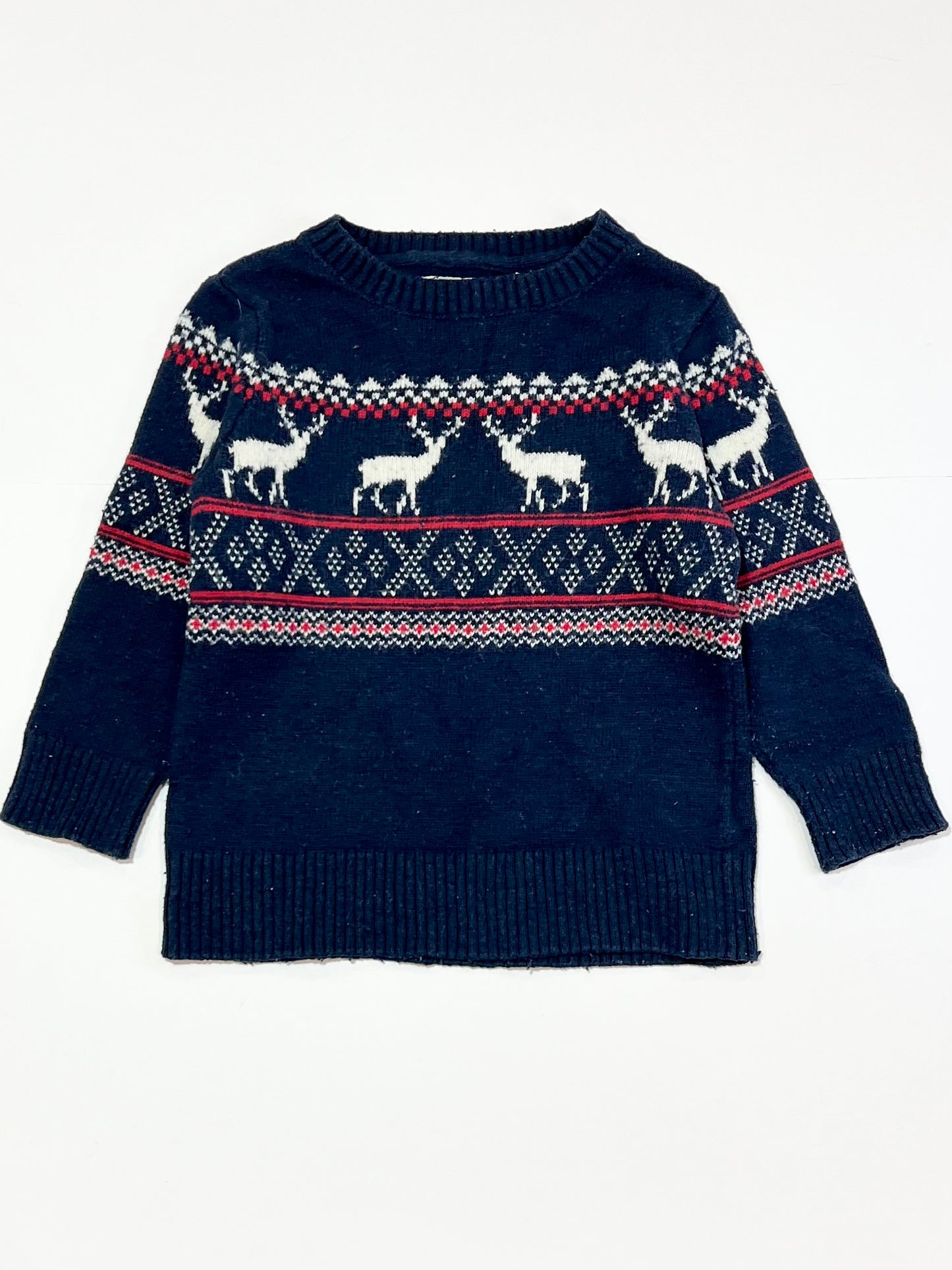 Navy deers jumper - Size 3-4