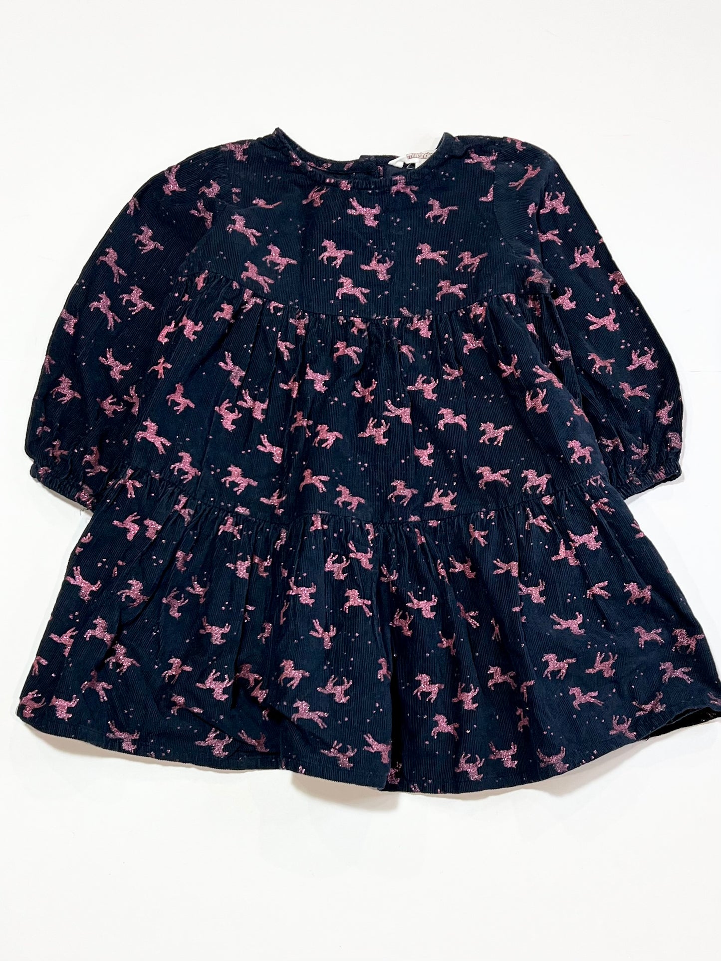 Glitter unicorn corduroy dress - Size 3