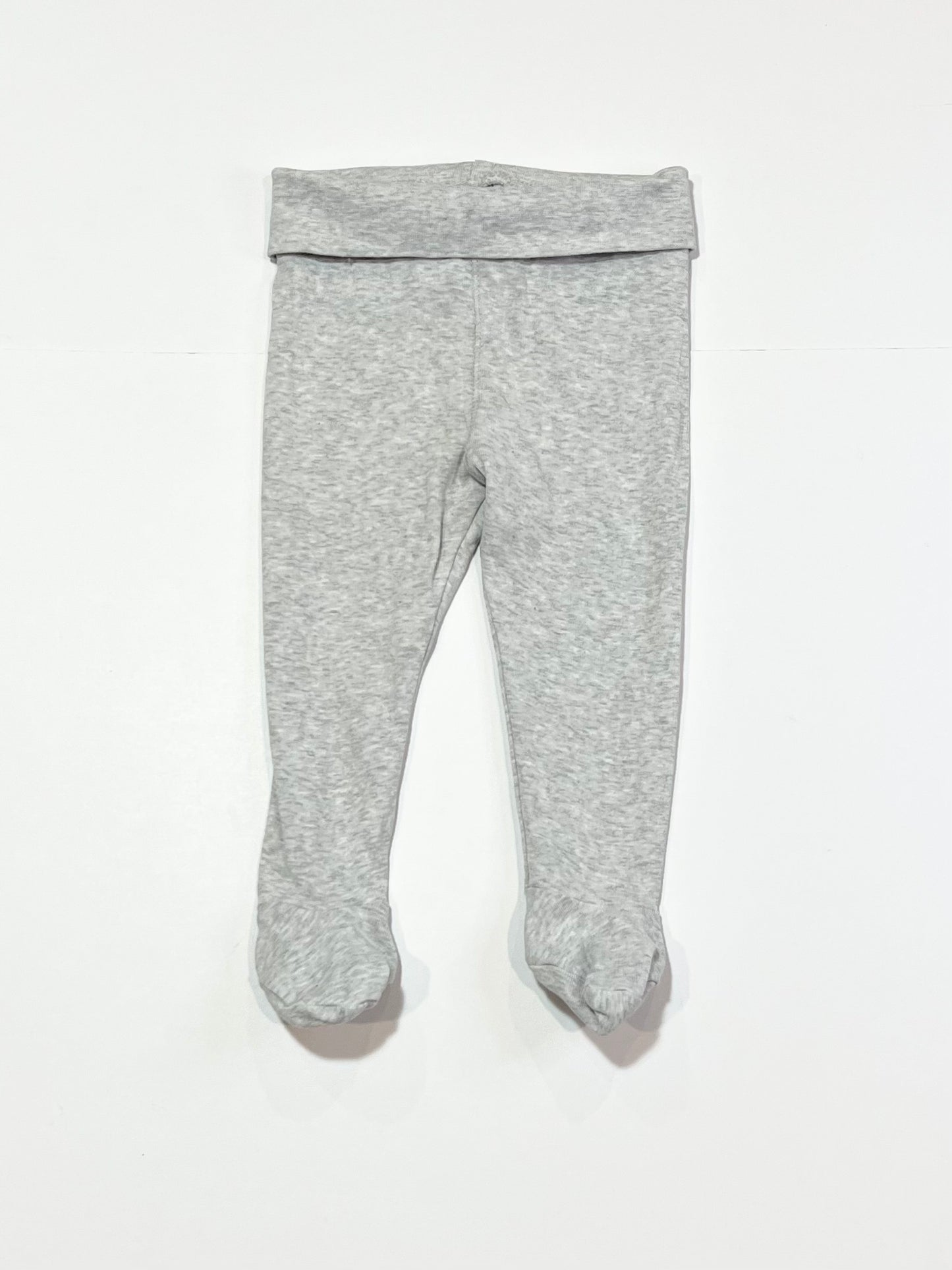 Grey ribbed footed pants - Size 6-9 months