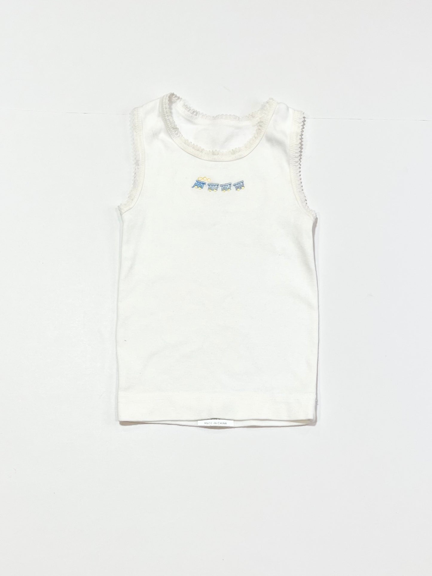Lace trim train singlet - Size 0