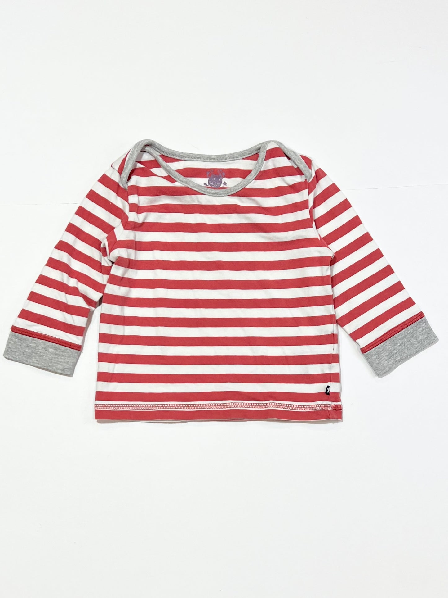 Red striped top - Size 9-12 months