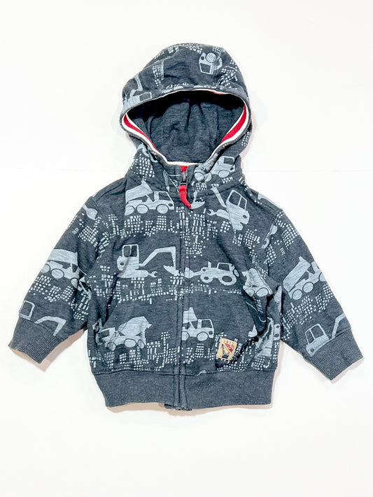 Diggers zip hoodie - Size 6-9 months