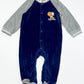 Navy velour onesie - Size 6-9 months