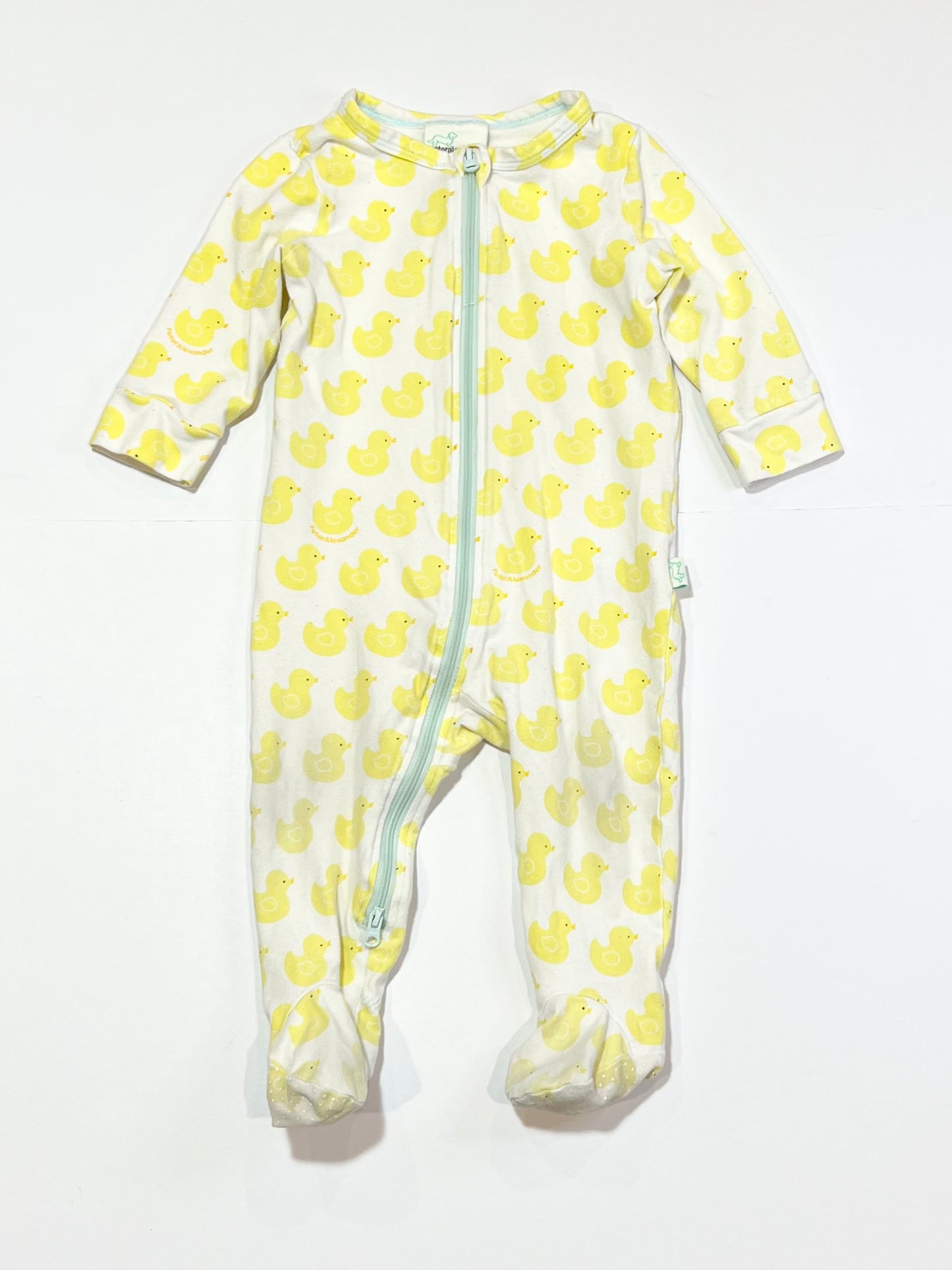 Yellow ducky zip onesie - Size 0