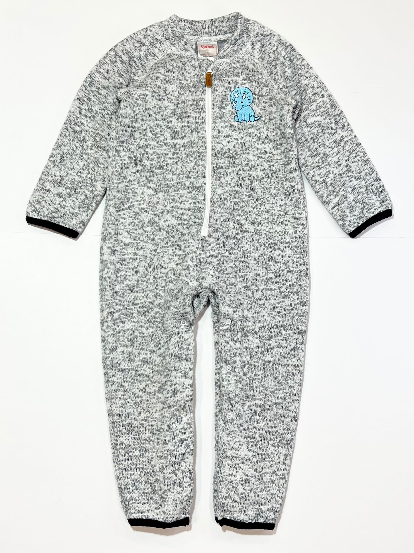 Grey fleece onesie - Size 2