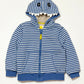 Striped shark sherpa hoodie - Size 2-3