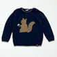 Navy squiorrel knit jumper - Size 2