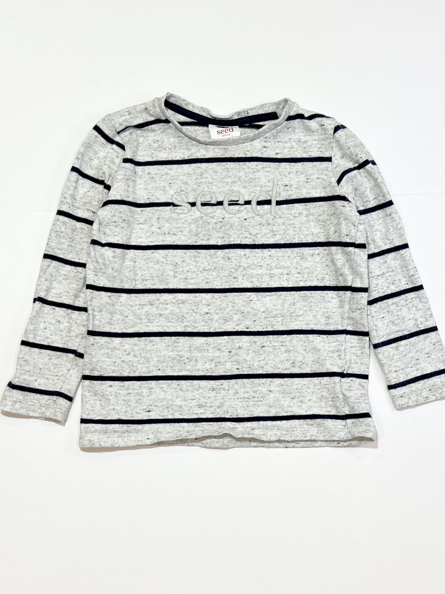 Grey striped logo top - Size 5