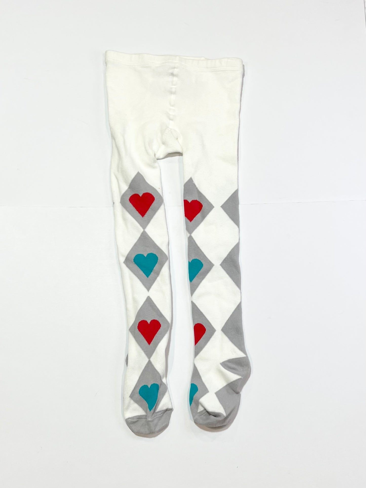 White hearts tights - Size 4+