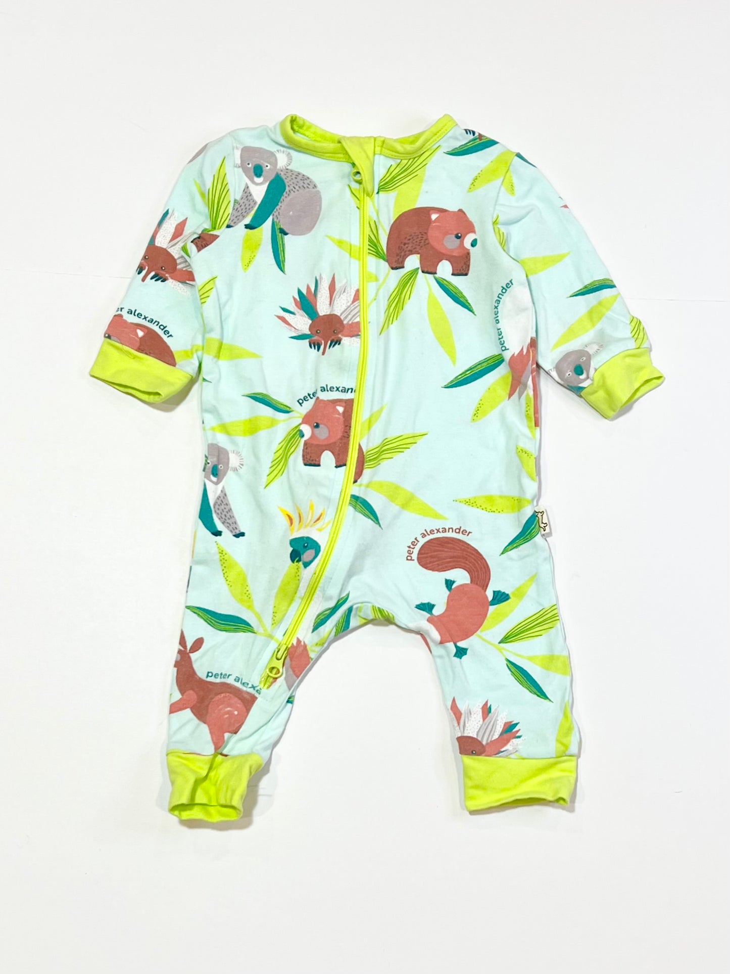 Aussie animals zip onesie - Size 000