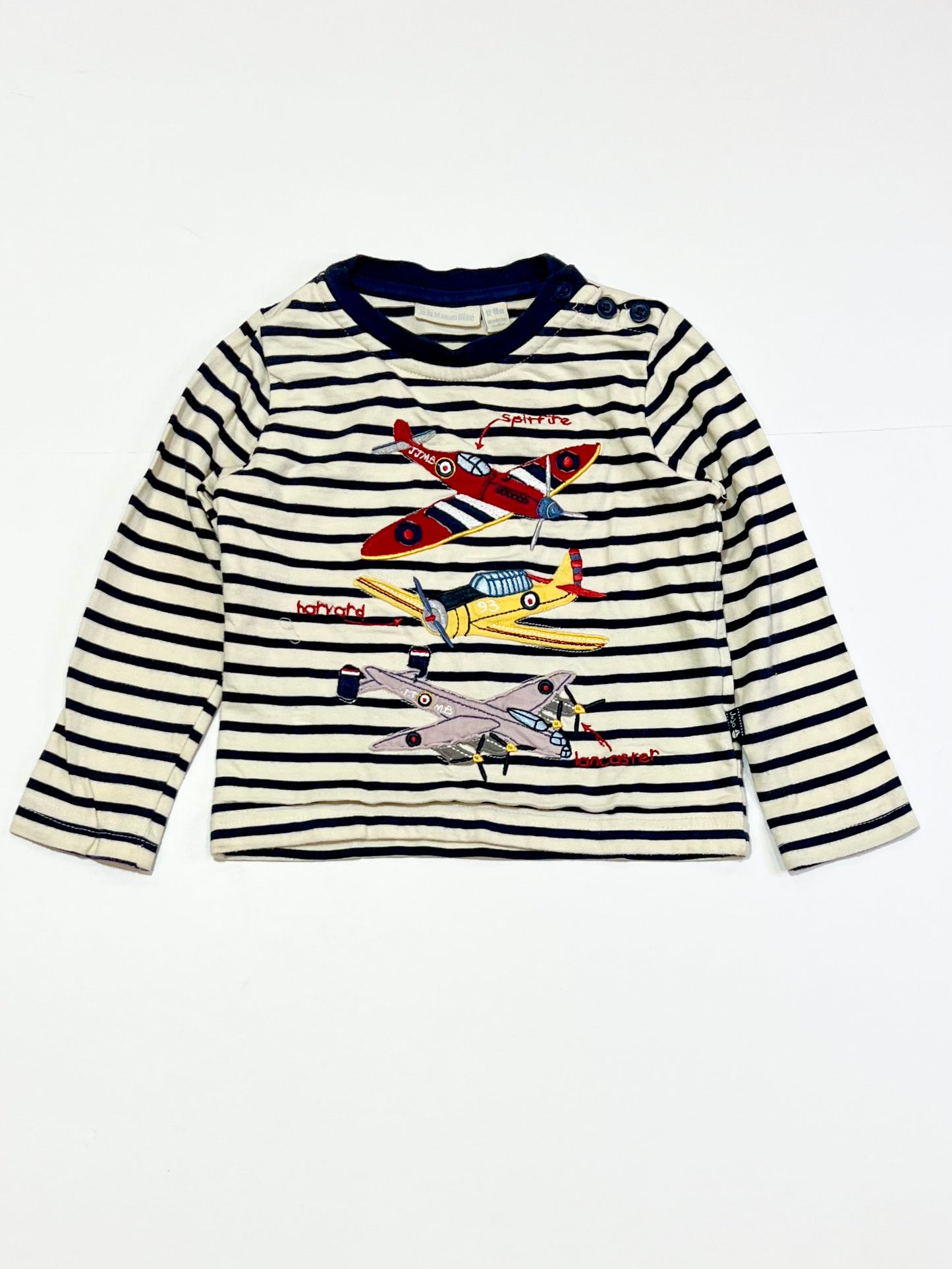 Striped aeroplane top - Size 1
