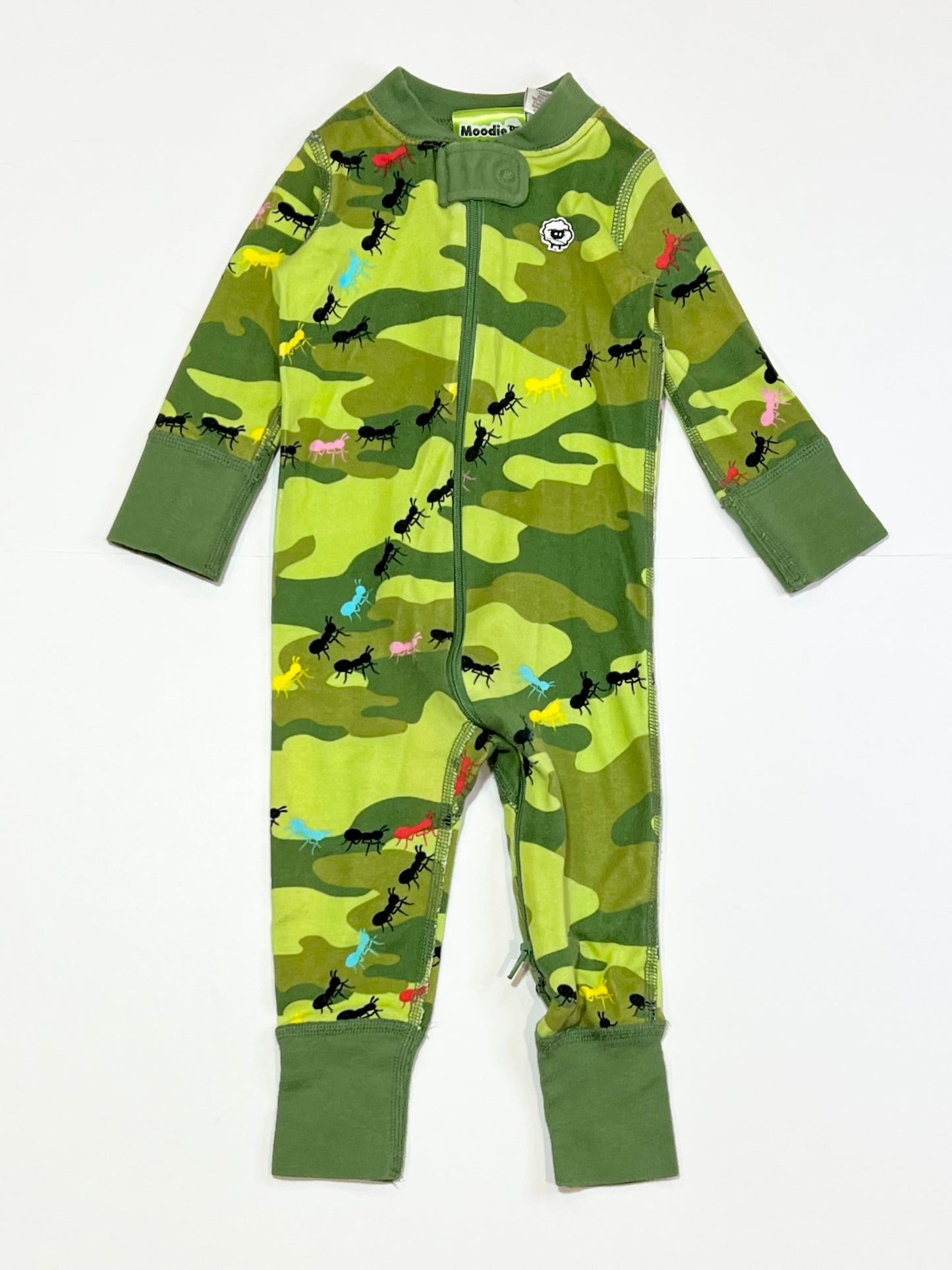 Green ants zip onesie - Size 0