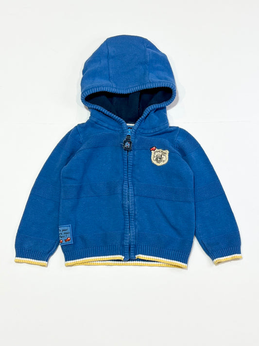 Blue knit zip hoodie - Size 0