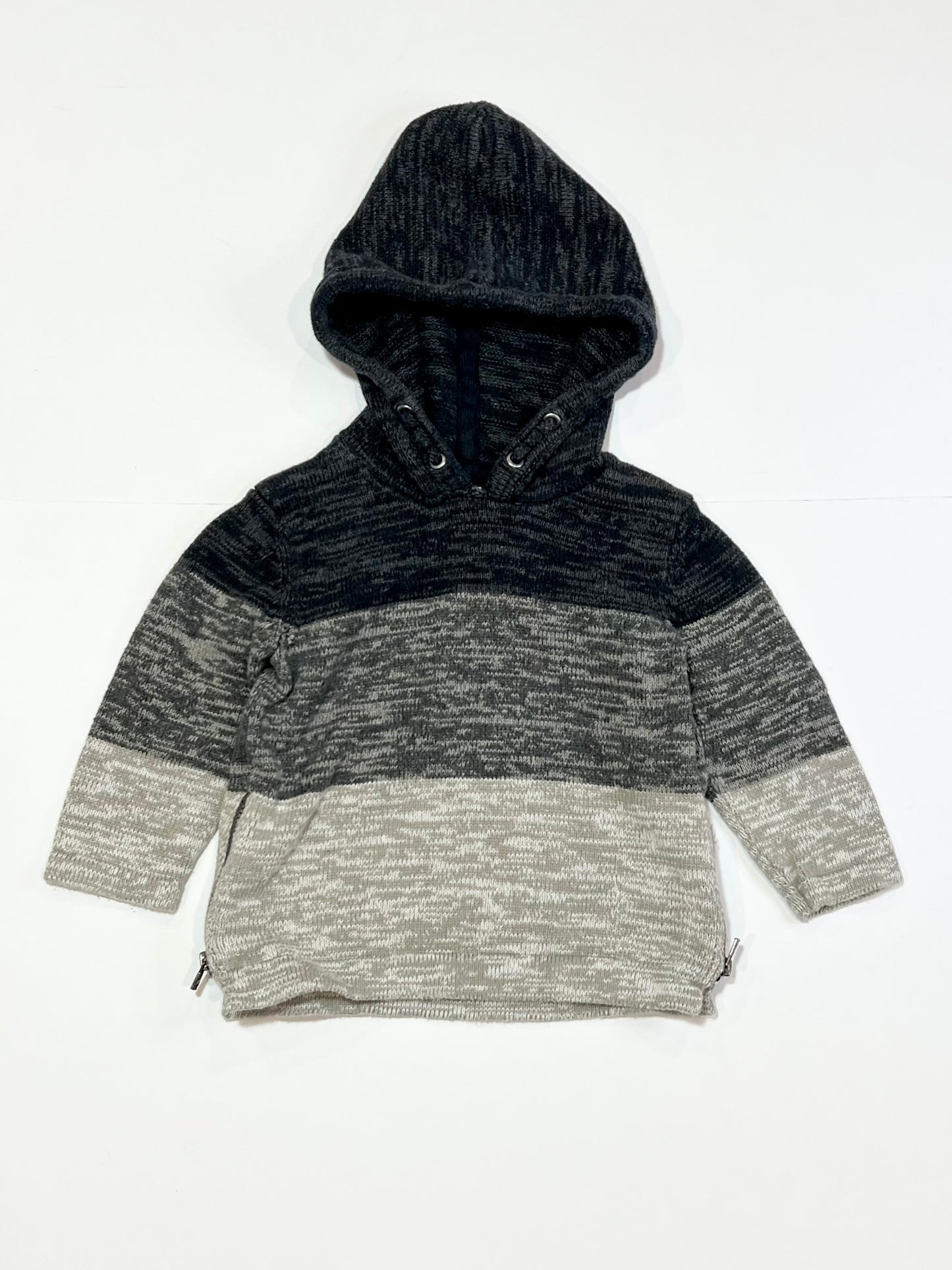 Spliced knit hoodie - Size 9-12 months