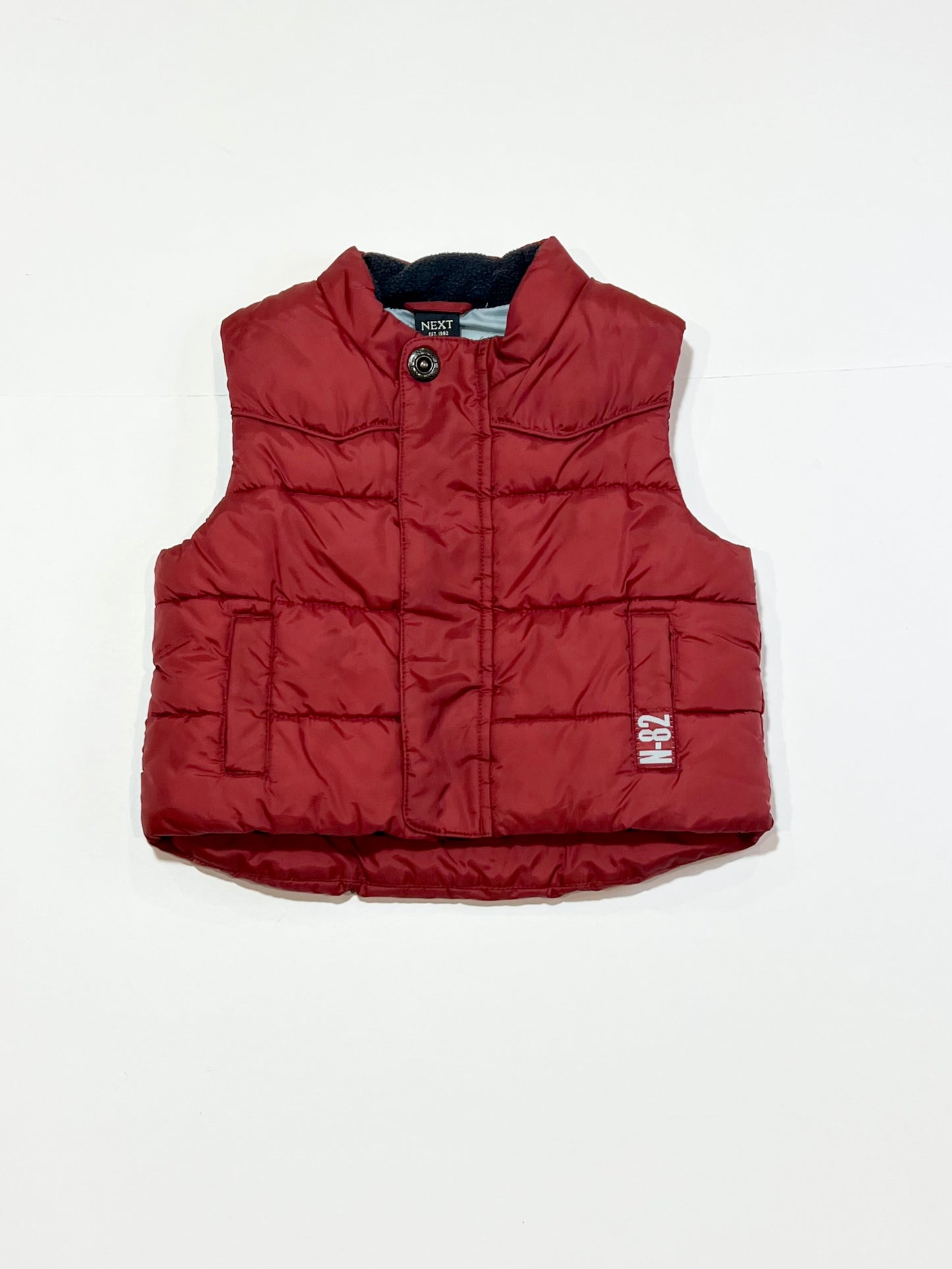 Maroon puffer vest - Size 6-9 months