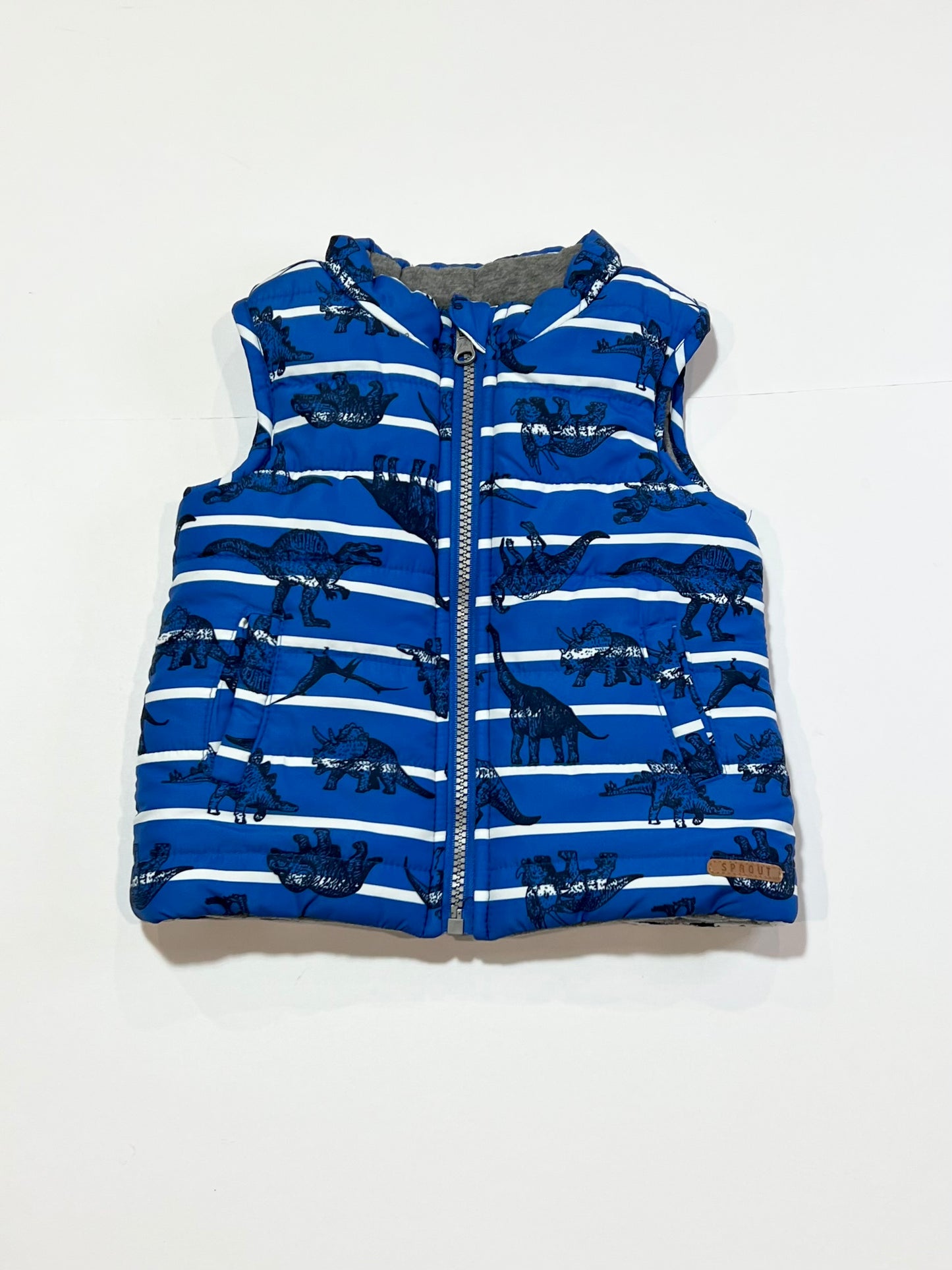 Blue dinosaurs puffer vest - Size 0