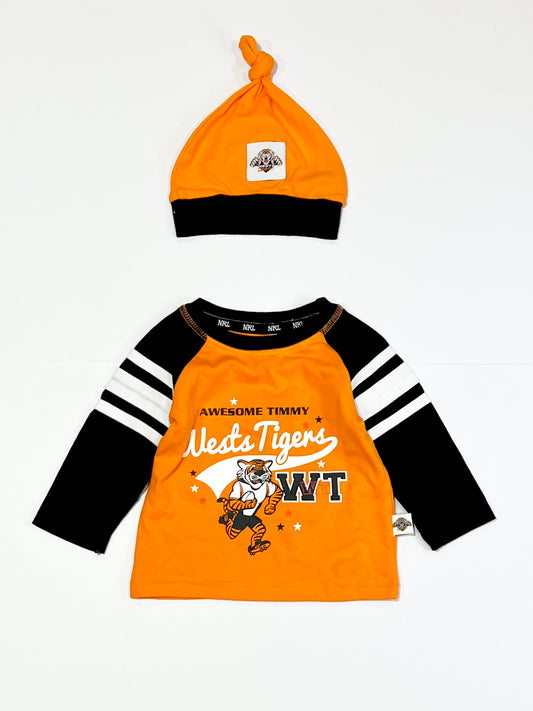 West Tigers top and beanie set brand new - Size 00