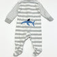 Striped shark zip onesie - Size 00