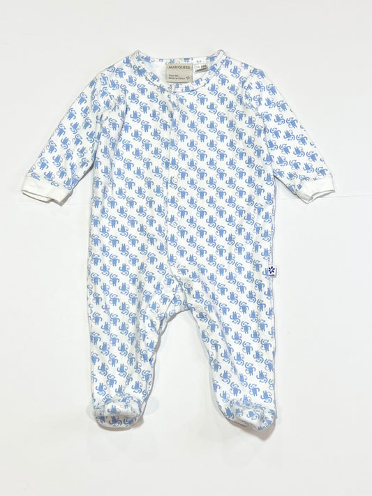 Blue monkey onesie - Size 00