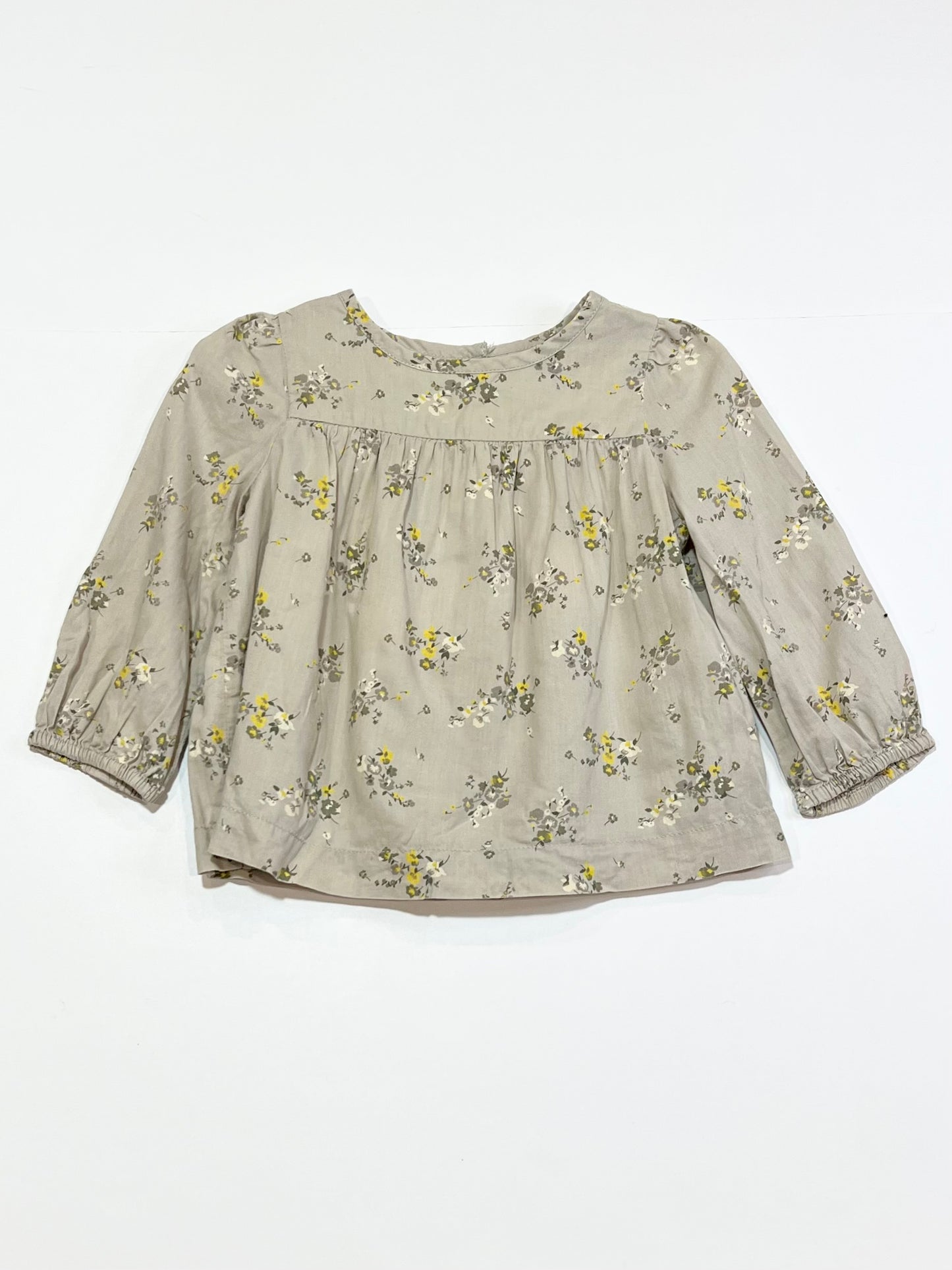 Grey floral cotton top - Size 1