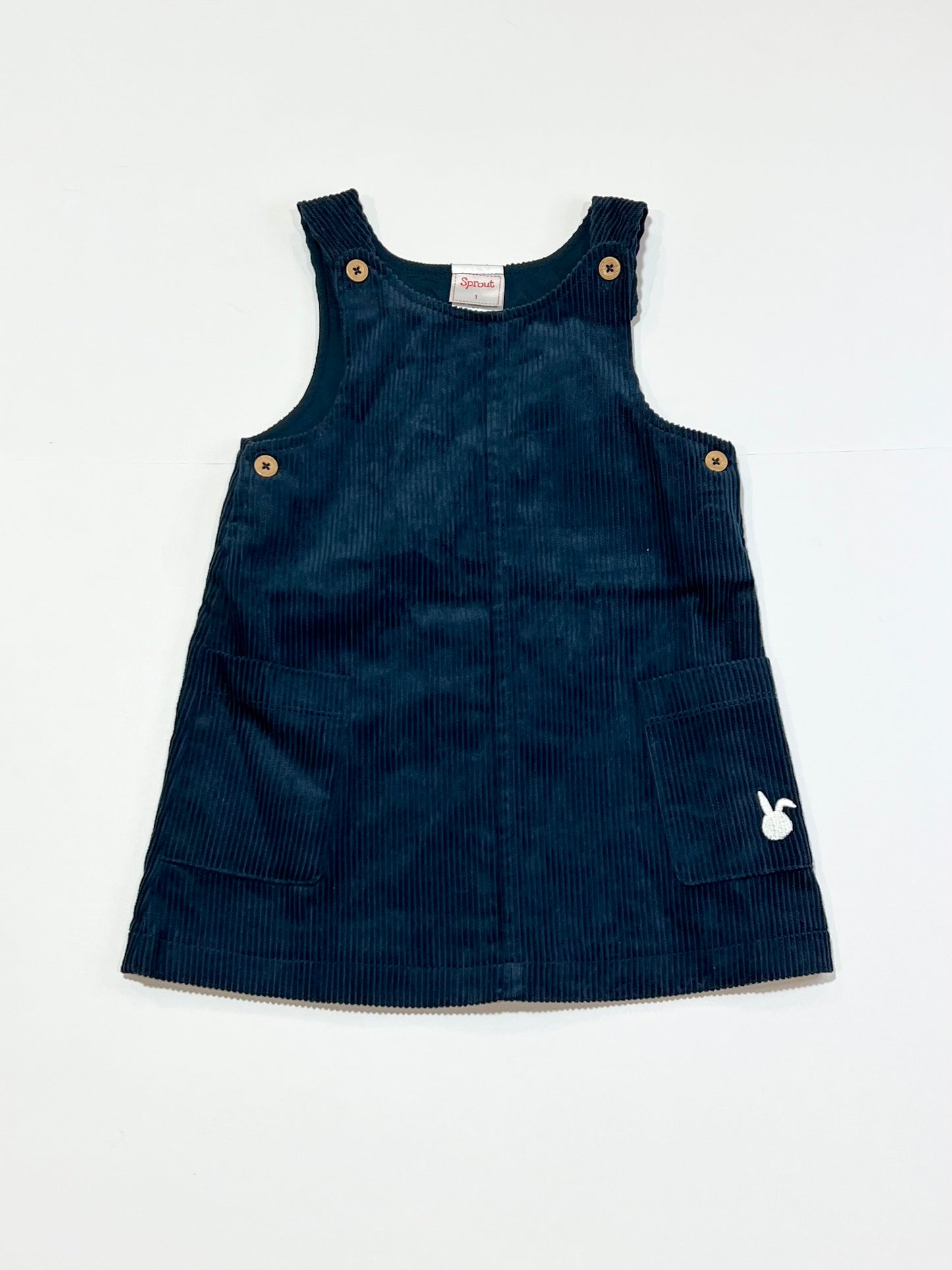 Navy corduroy pinafore - Size 1