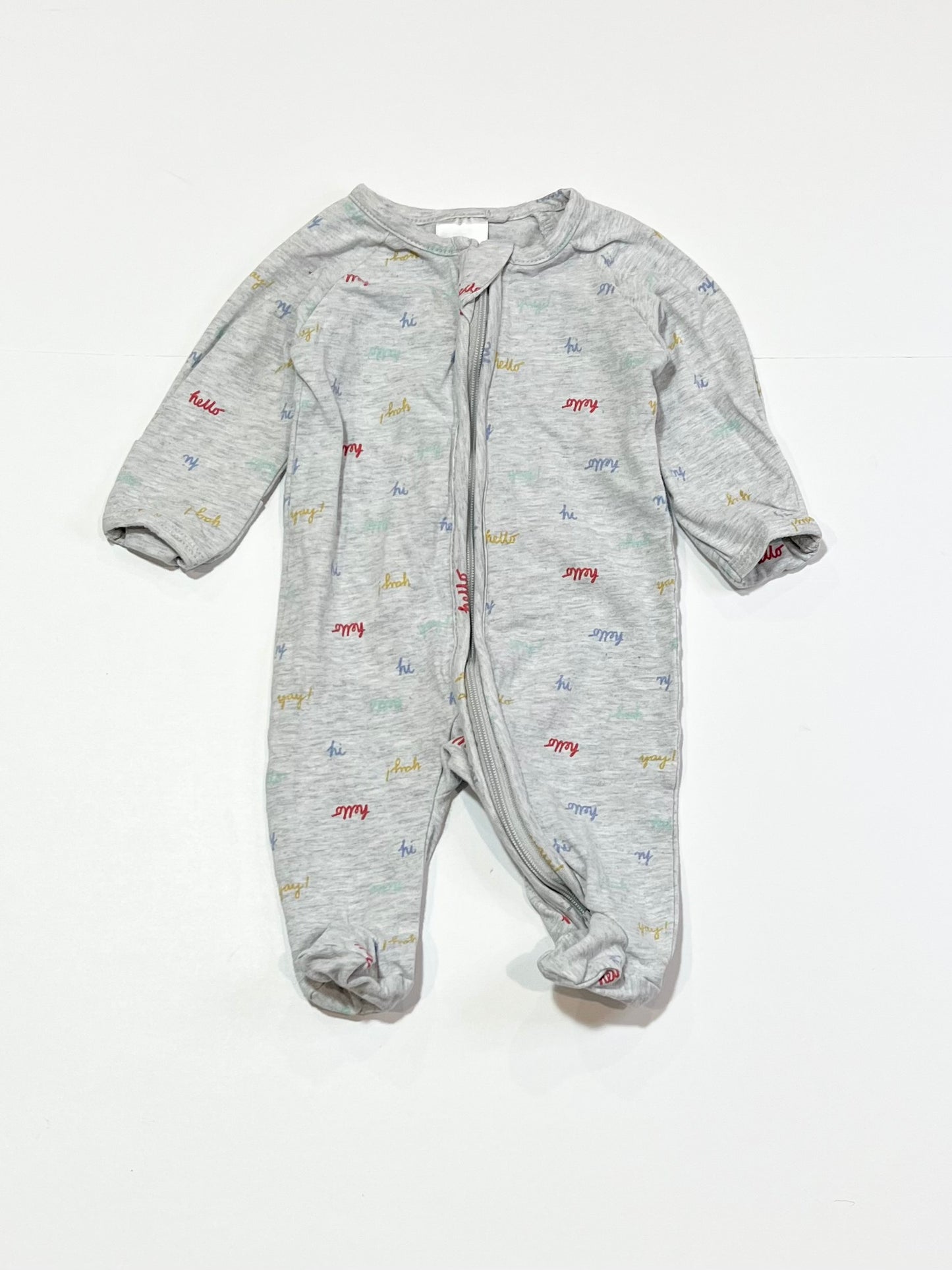 Grey zip onesie - Size 0000