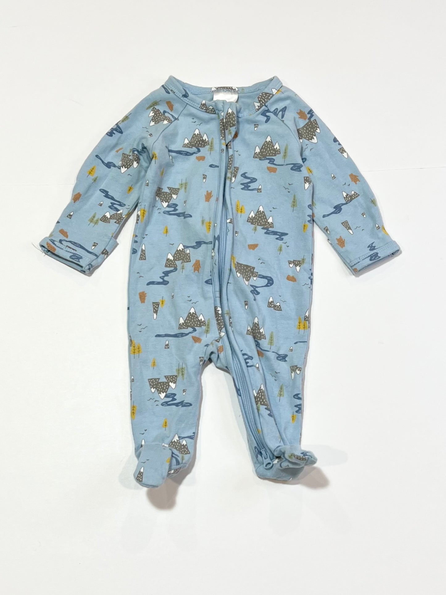 Blue mountains zip onesie - Size 0000