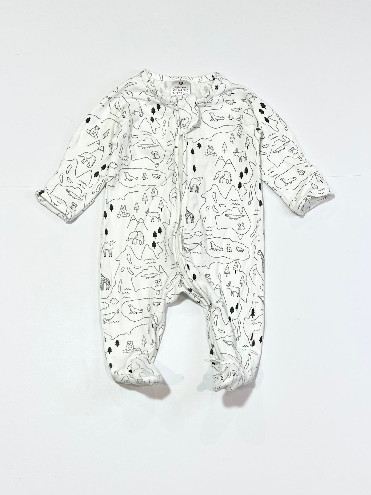 World map zip onesie - Size 0000