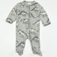 Grey dinosuars zip onesie - Size 0000