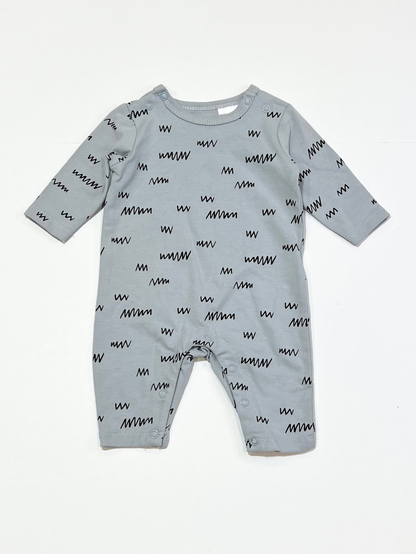 Grey zig zag onesie - Size 0000