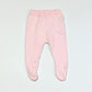 Pink knit footed pants - Size 0000