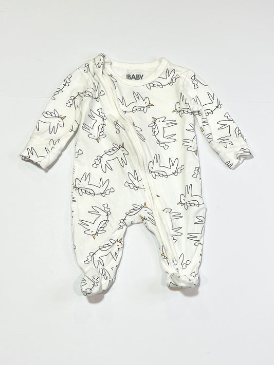 Unicorn zip onesie - Size 0000