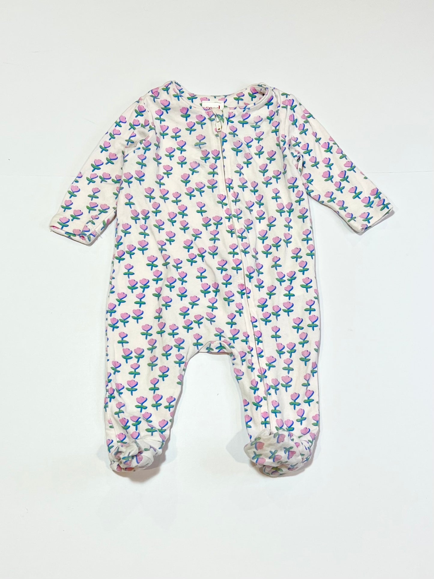 Floral zip onesie - Size 0000