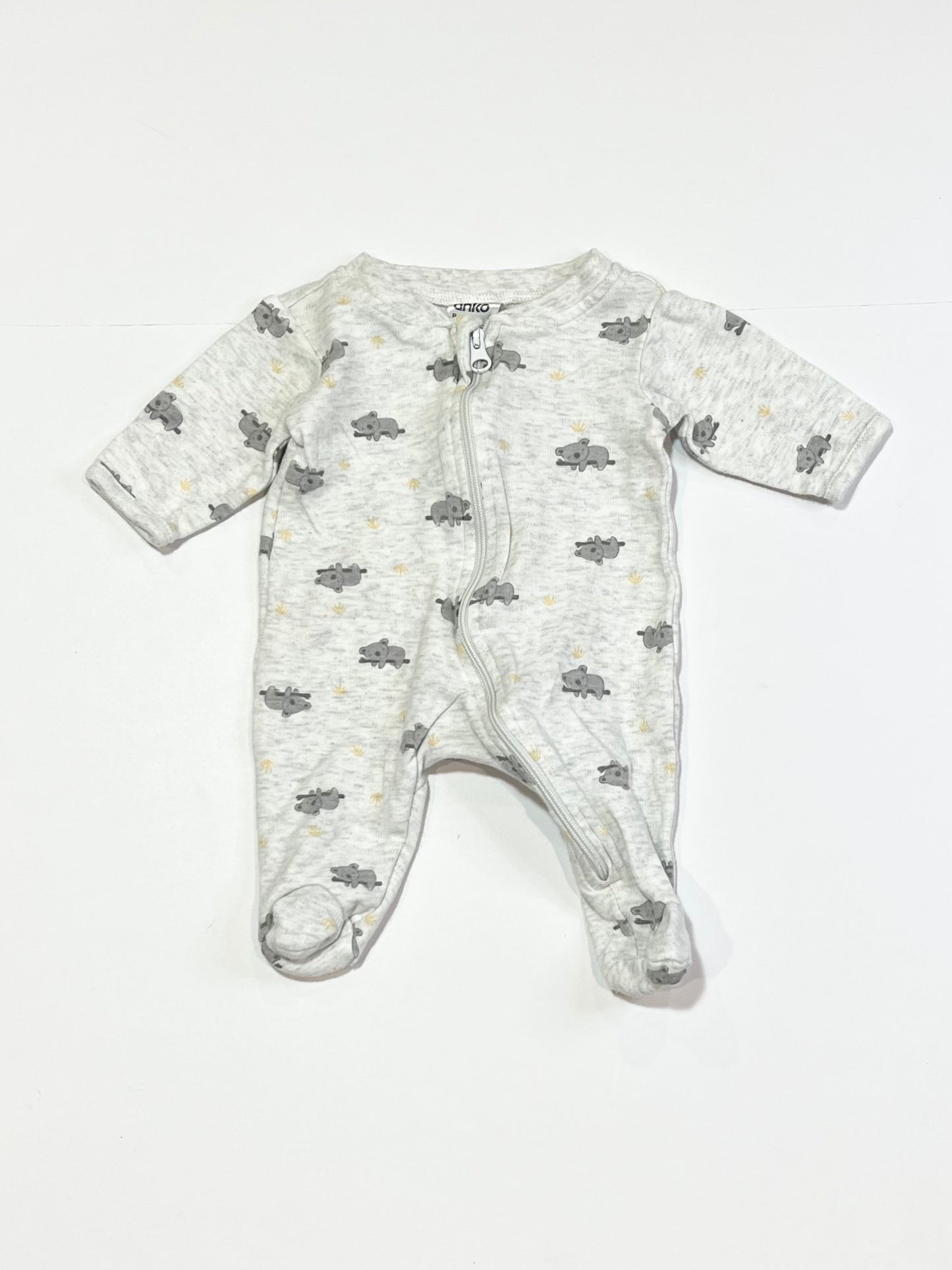 Grey koala zip onesie - Size 00000