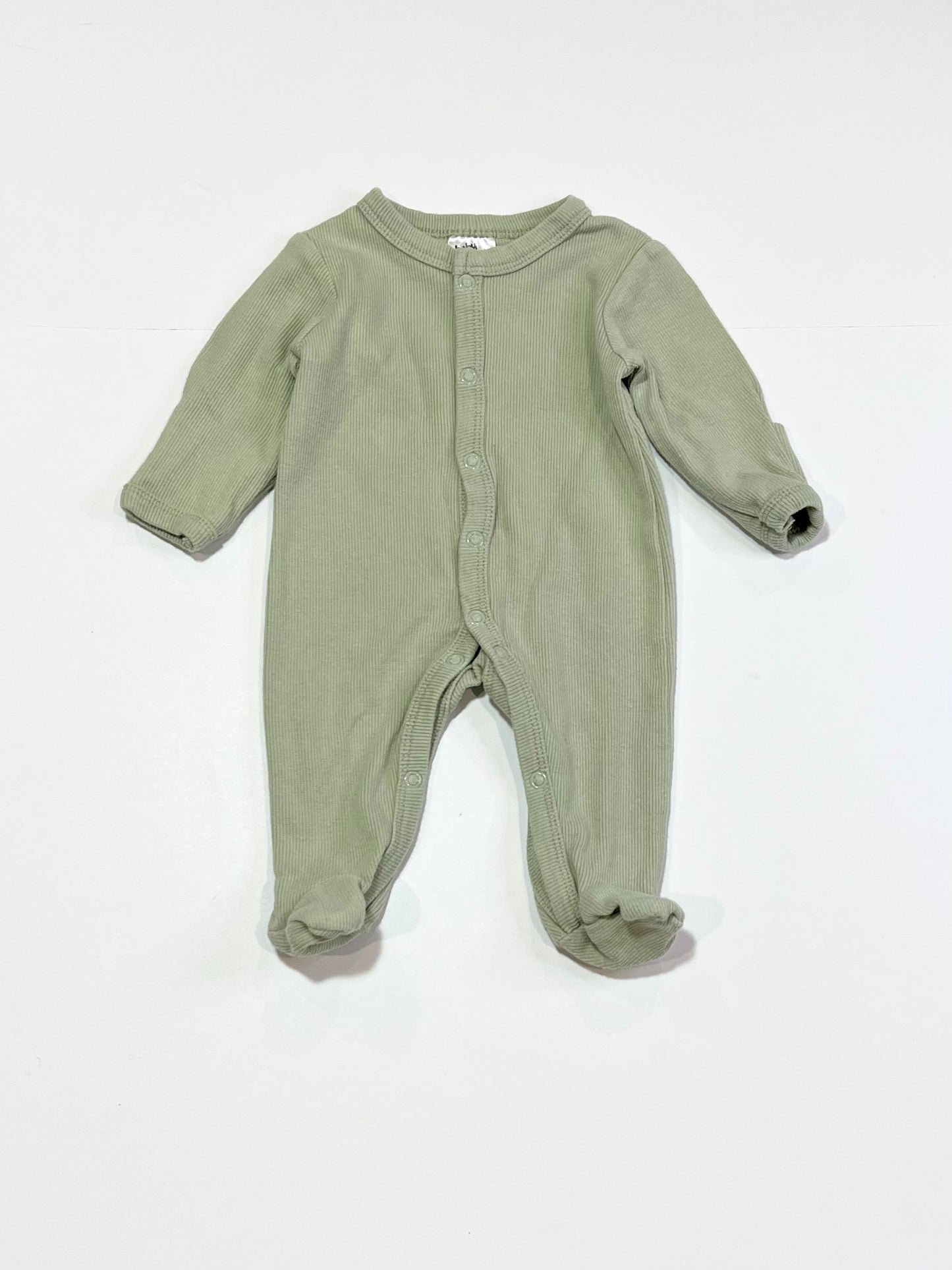 Green ribbed onesie - Size 00000