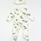 Cows onesie with beanie - Size 00000