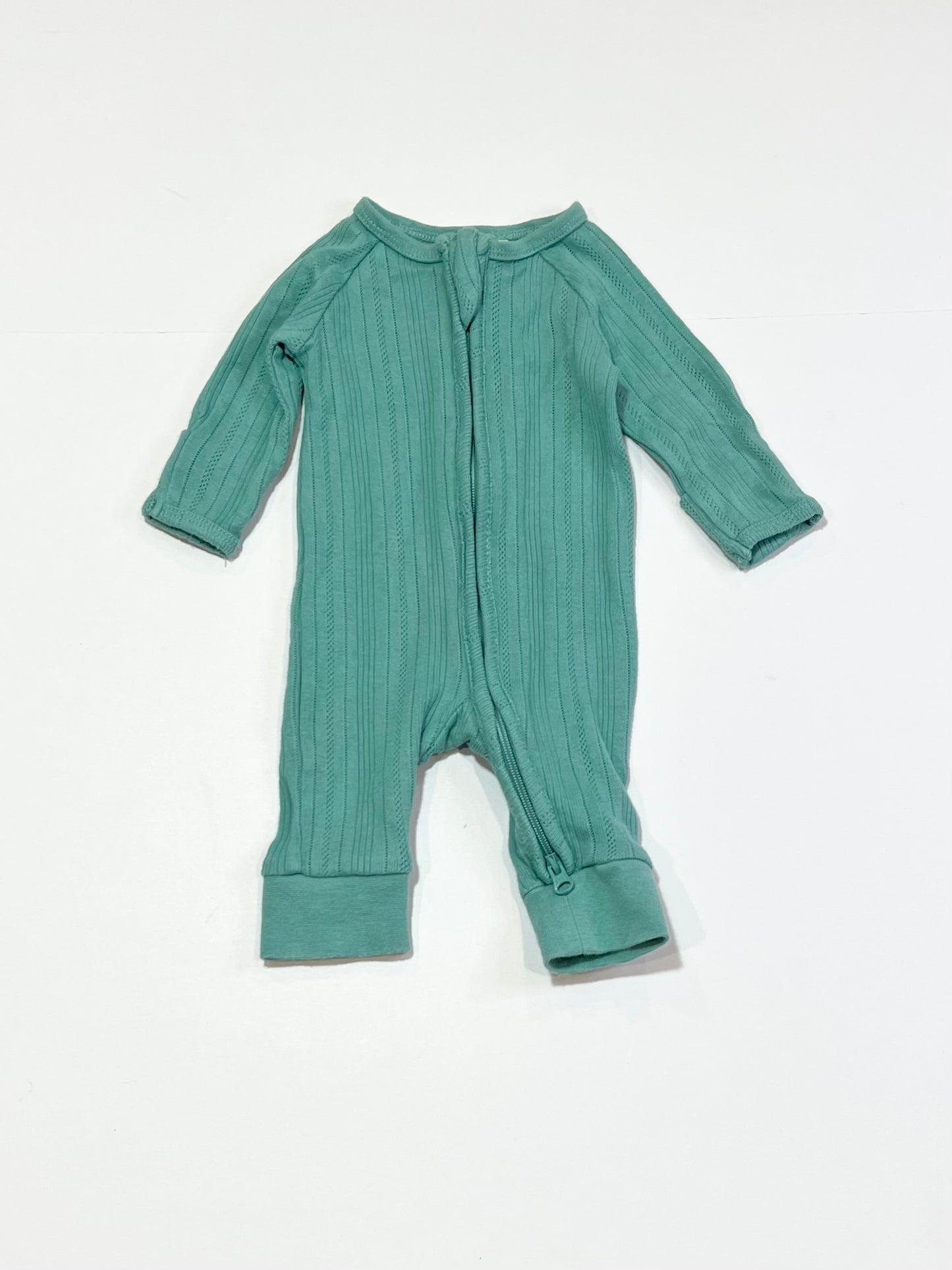 Green zip onesie - Size 00000