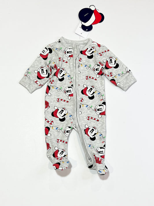 Christmas Mickey zip onesie brand new - Size 00000