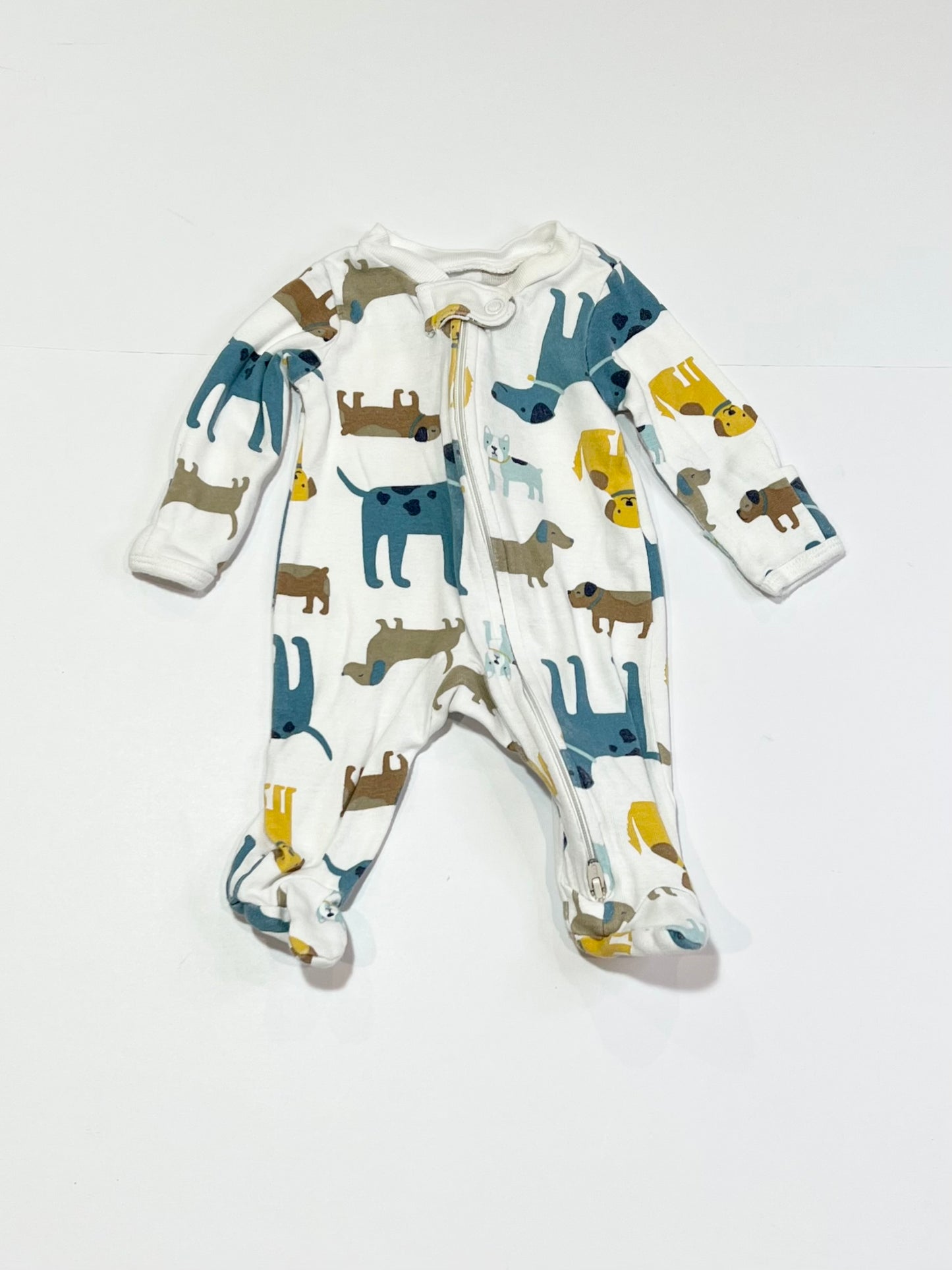 Ribbed dogs zip onesie - Size 00000