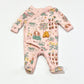 Pink garden cross-over onesie - Size 00000