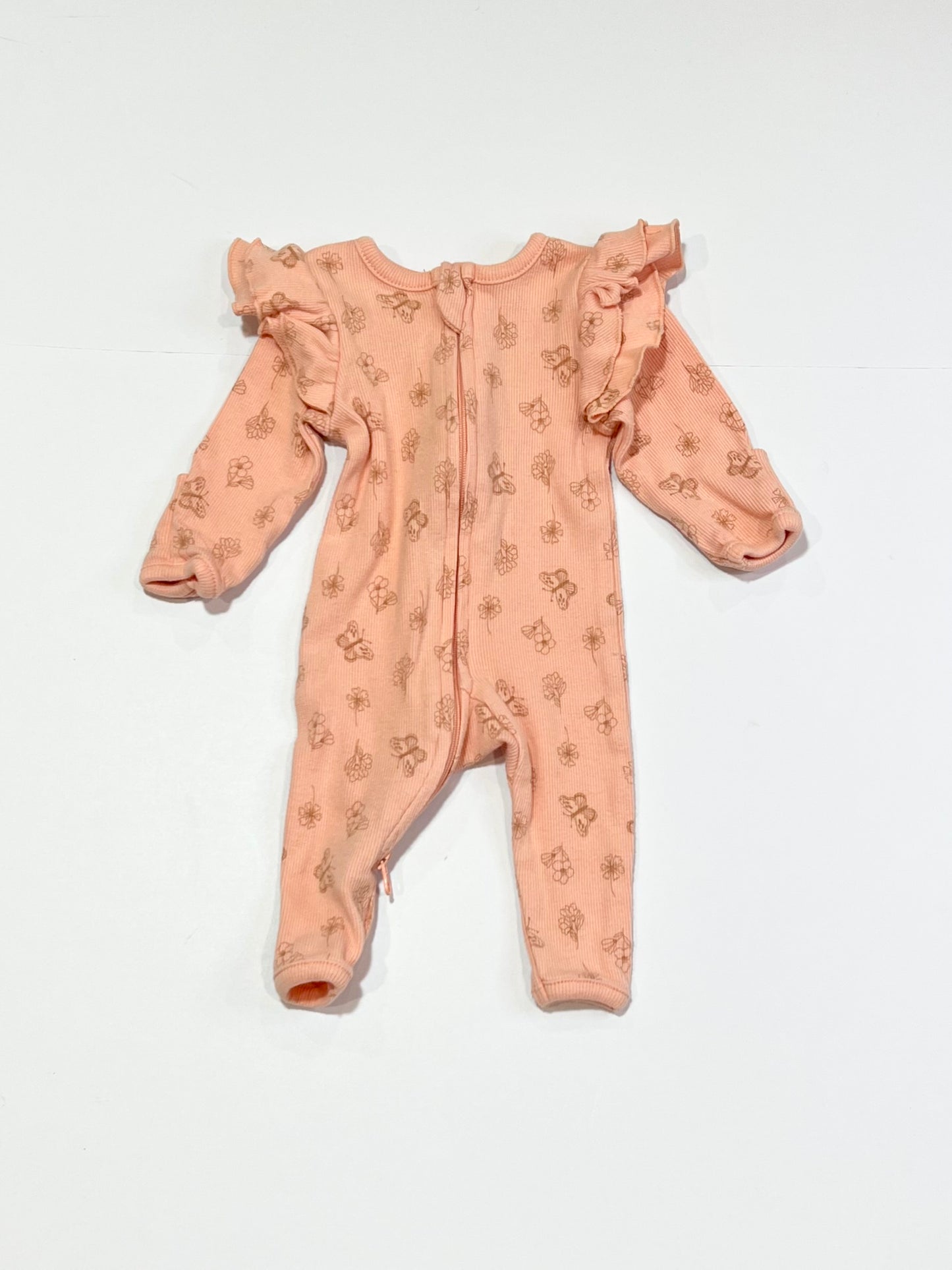 Ribbed butterfly zip onesie - Size 00000