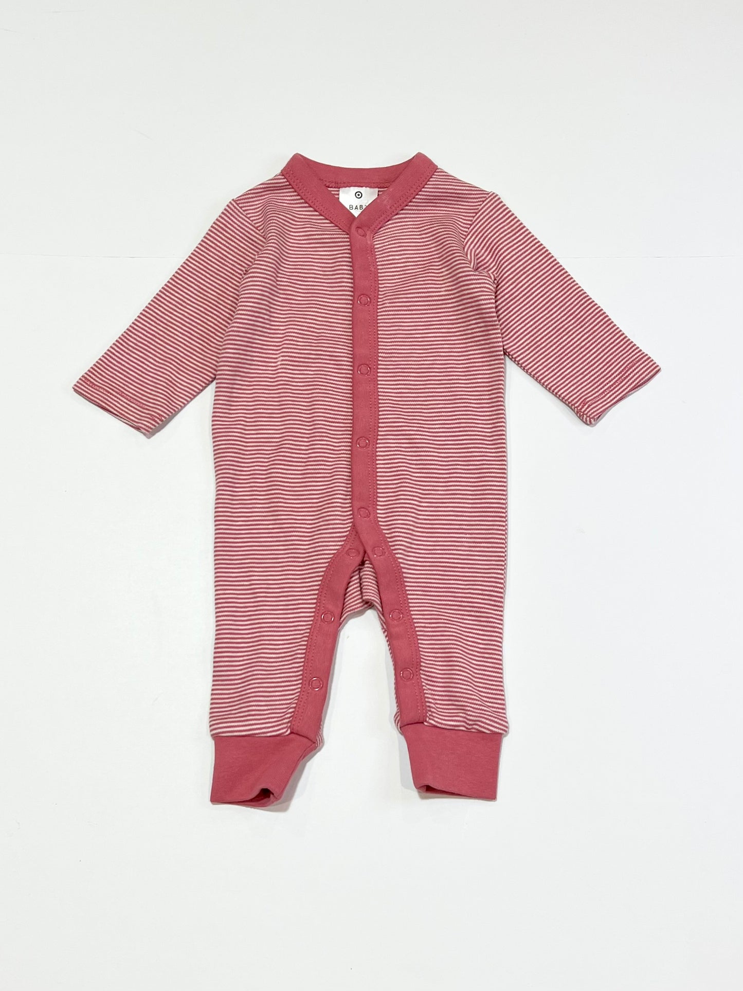 Dusty pink striped onesie - Size 00000