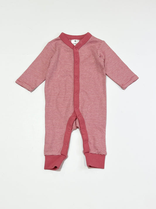 Dusty pink striped onesie - Size 00000