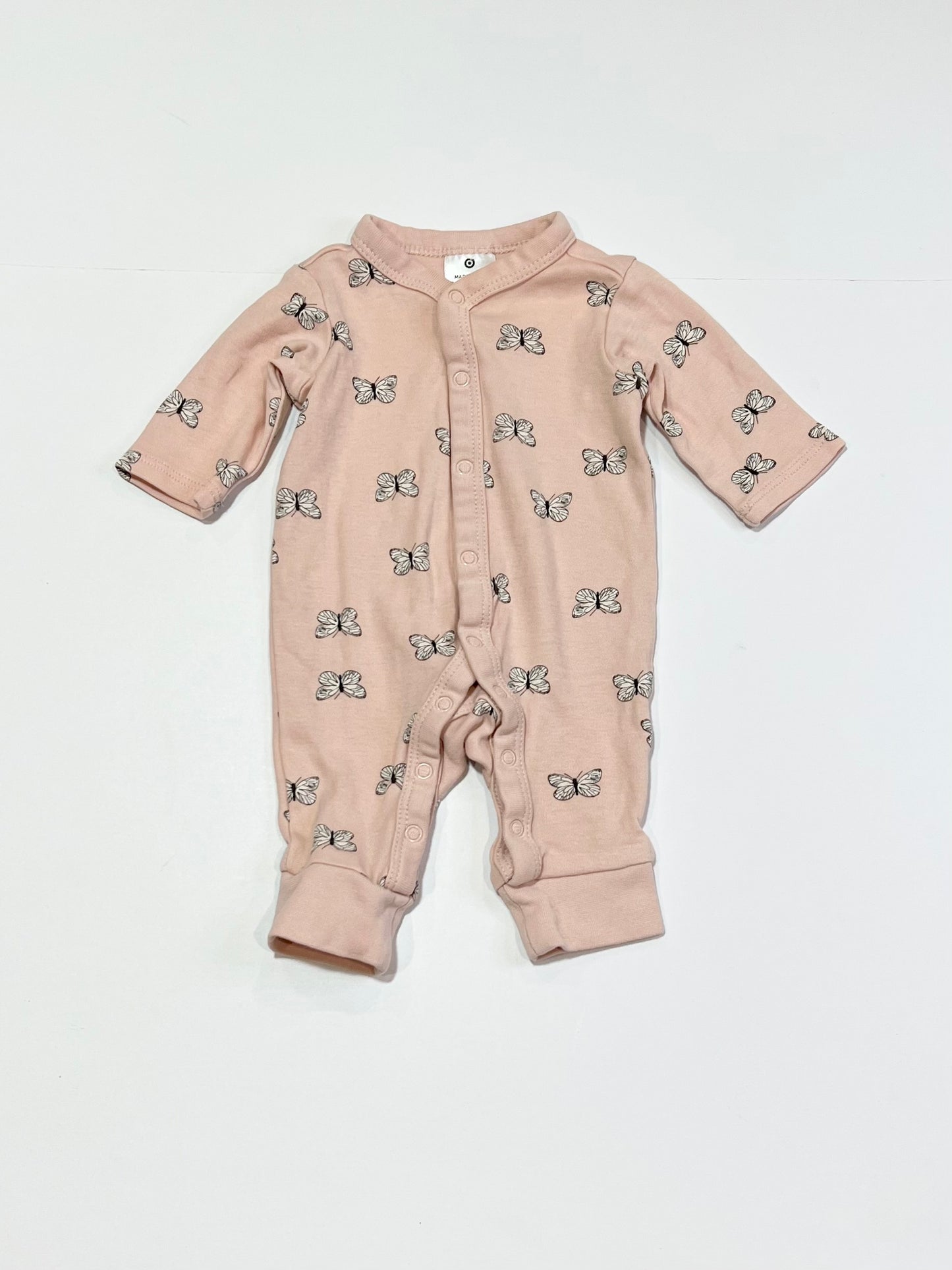 Pink butterfly onesie - Size 00000