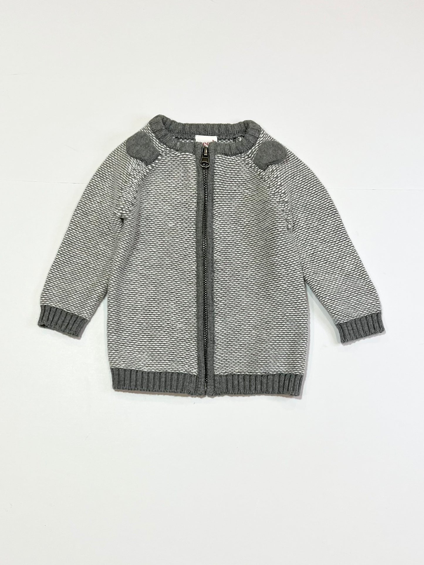 Grey knit zip jacket - Size 000