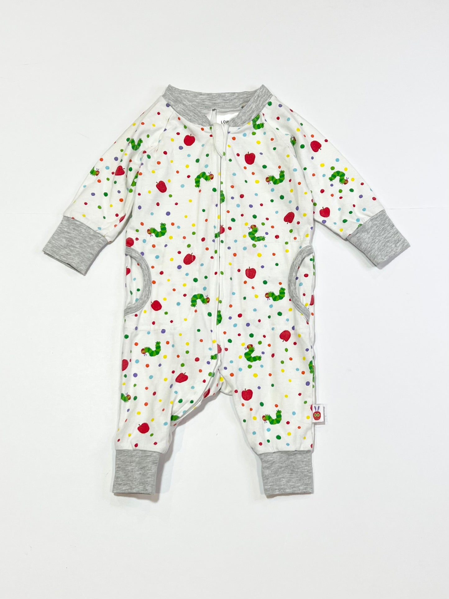 Hungry Caterpillar zip onesie - Size 000