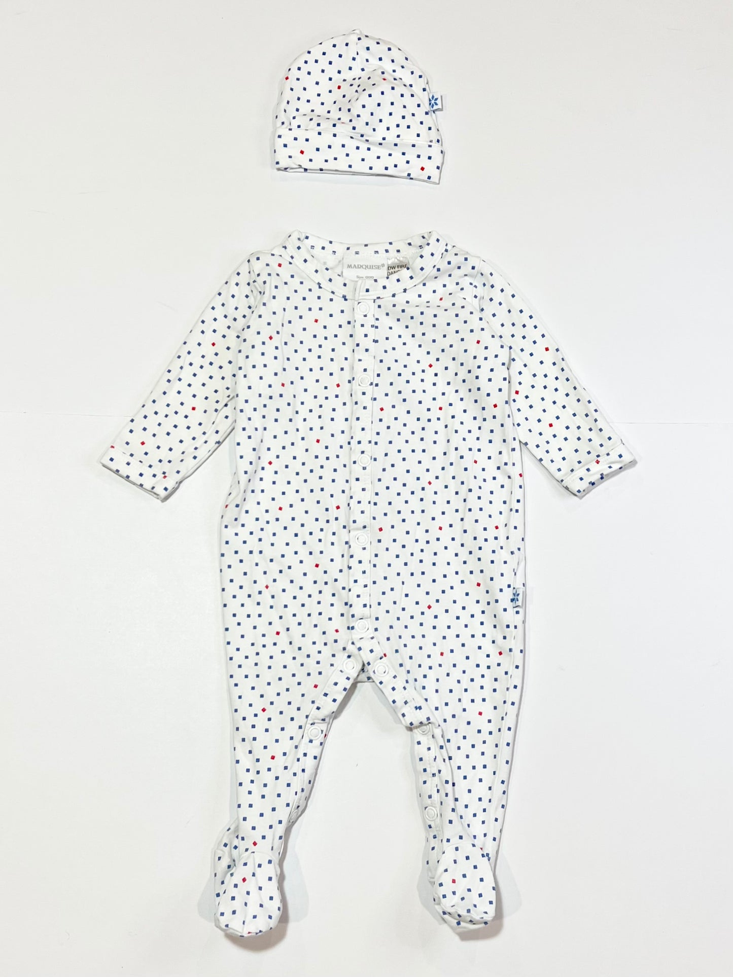 Squares onesie with beanie - Size 000