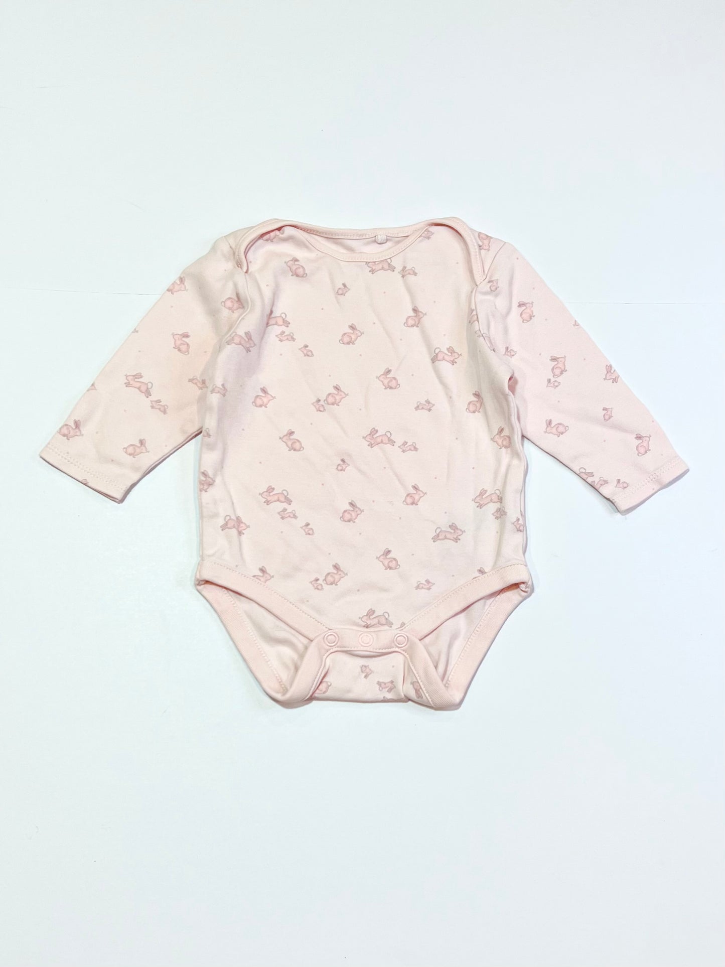 Pink bunny bodysuit - Size 6-9 months