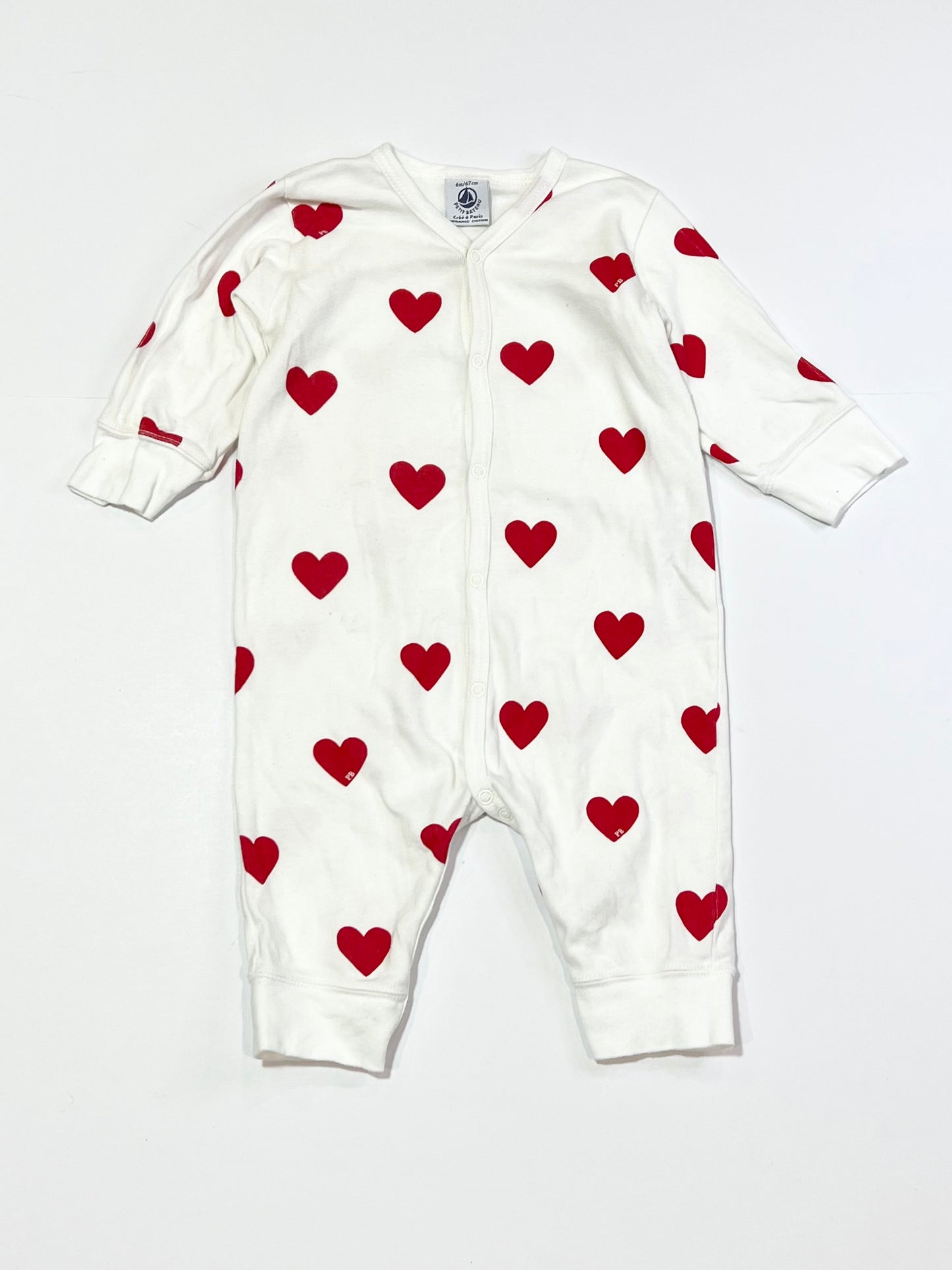 Red hearts onesie - Size 00